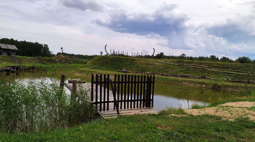 Scenic view of field against sky