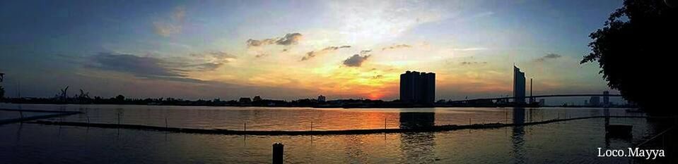 sunset, water, architecture, built structure, sky, reflection, building exterior, silhouette, waterfront, cloud - sky, river, cloud, city, orange color, scenics, nature, beauty in nature, outdoors, sea, no people