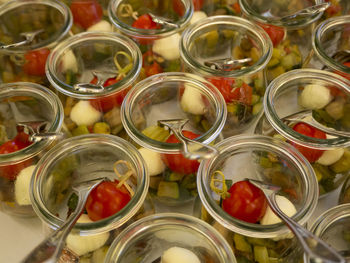 Full frame shot of glass jar