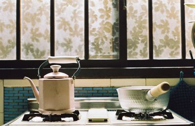 Close-up of old teapot