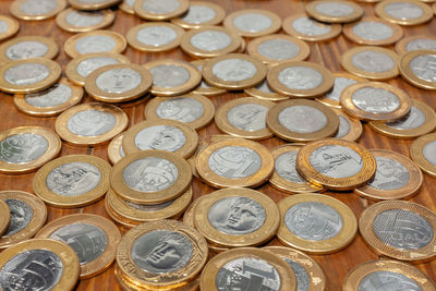 Full frame shot of coins