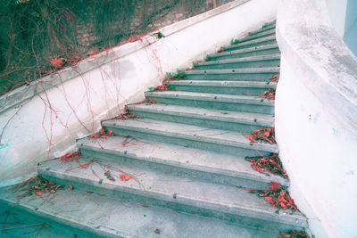 High angle view of staircase