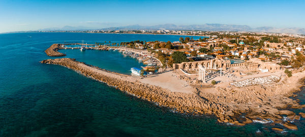 Aerial view of side. it is small resort town in turkey