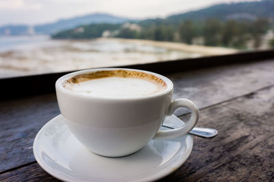 Close-up of coffee on table
