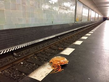 Train on railroad station platform