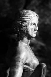 Close-up of angel statue in cemetery