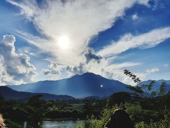 Scenic view of mountains against sky