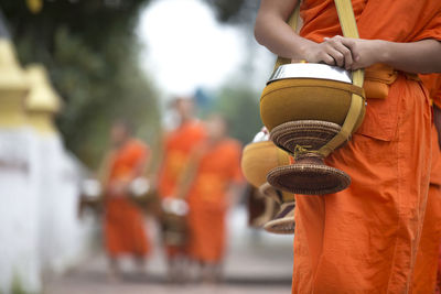 Buddhist monks in luang prabang, laos.