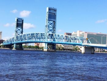 View of bridge against blue sky