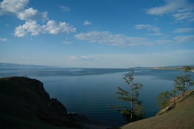 Scenic view of beach and sea against sky