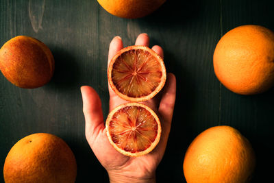 Directly above shot of oranges