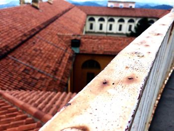 High angle view of church roof