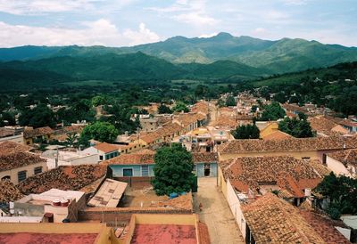 High angle shot of townscape