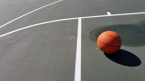 High angle view of basketball court