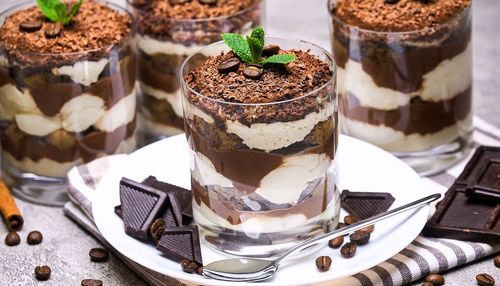 Close-up of ice cream in glass on table