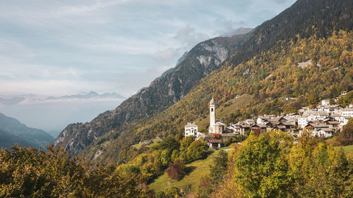 Scenic view of mountains against sky