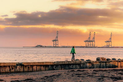 View of sea at sunset