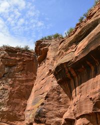 Low angle view of rock formation