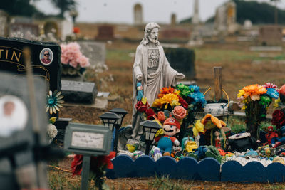 View of statue of flowers