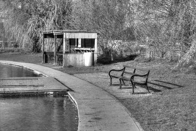 Empty bench in park