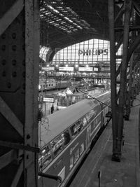 Train at railroad station platform