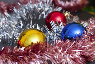 Close-up of christmas decorations