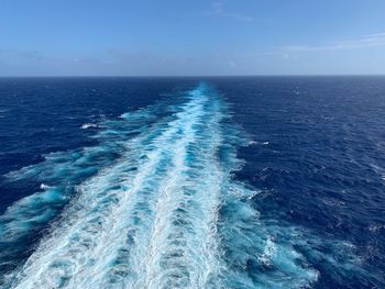 Scenic view of blue sea against sky