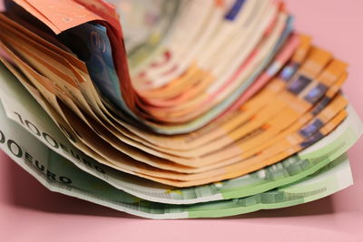 Close-up of multi colored pencils on table