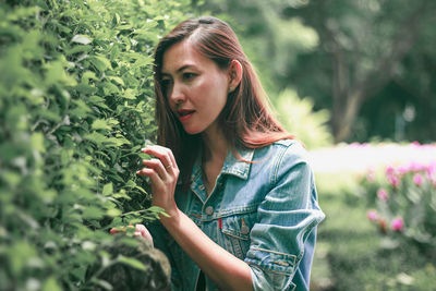 Young woman looking at camera