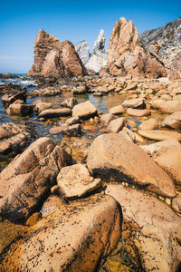 Rock formations at beach