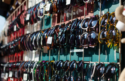 Close-up of sunglasses for sale