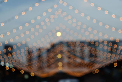 Defocused image of illuminated lights