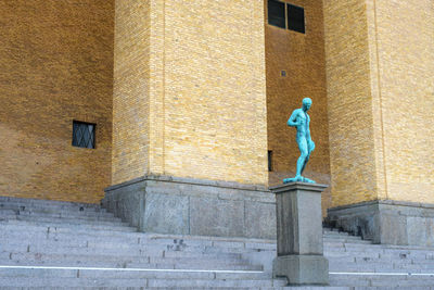 Statue outside a culture house in gothenburg, sweden