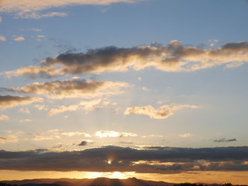 Low angle view of sky during sunset