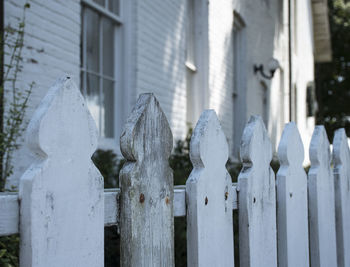 Close-up view of fence