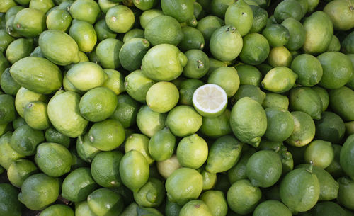 Full frame shot of lemons for sale at market