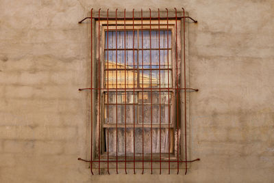 Close-up of window on old building