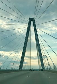 Low angle view of suspension bridge