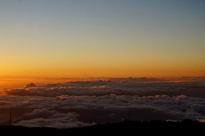 Scenic view of dramatic sky during sunset