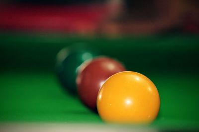 Close-up of multi colored ball on table