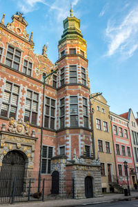 Low angle view of buildings against sky