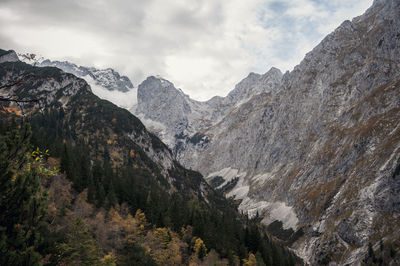 Scenic view of rocky mountains against sky