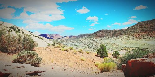 Scenic view of mountains against sky