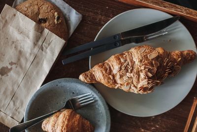 High angle view of food on table