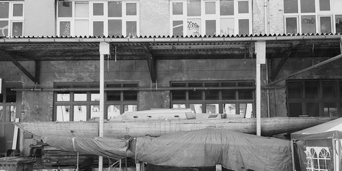 View of abandoned building under construction