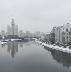 Reflection of buildings in city