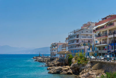 View of sea against blue sky