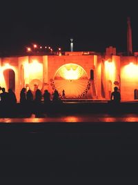 View of illuminated lights at night