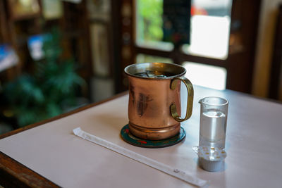 Iced coffee at a retro coffee shop