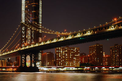 Illuminated city at night